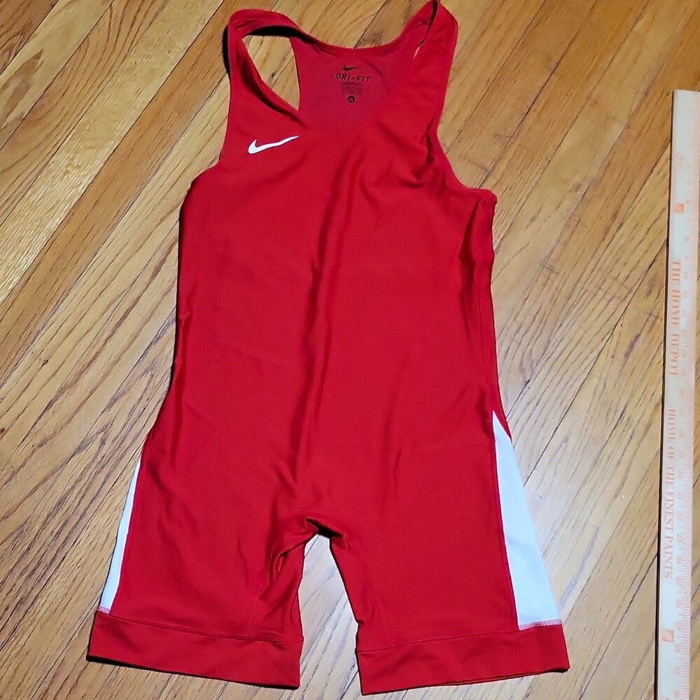 Nike Dri-FIT Wrestling Singlet Bodysuit Red Adult XL Athletic One-Piece